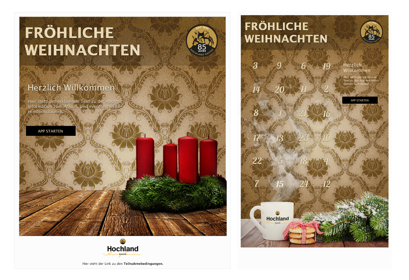 Navarts Webdesign Berlin - Hochlandkaffee X-Mas App