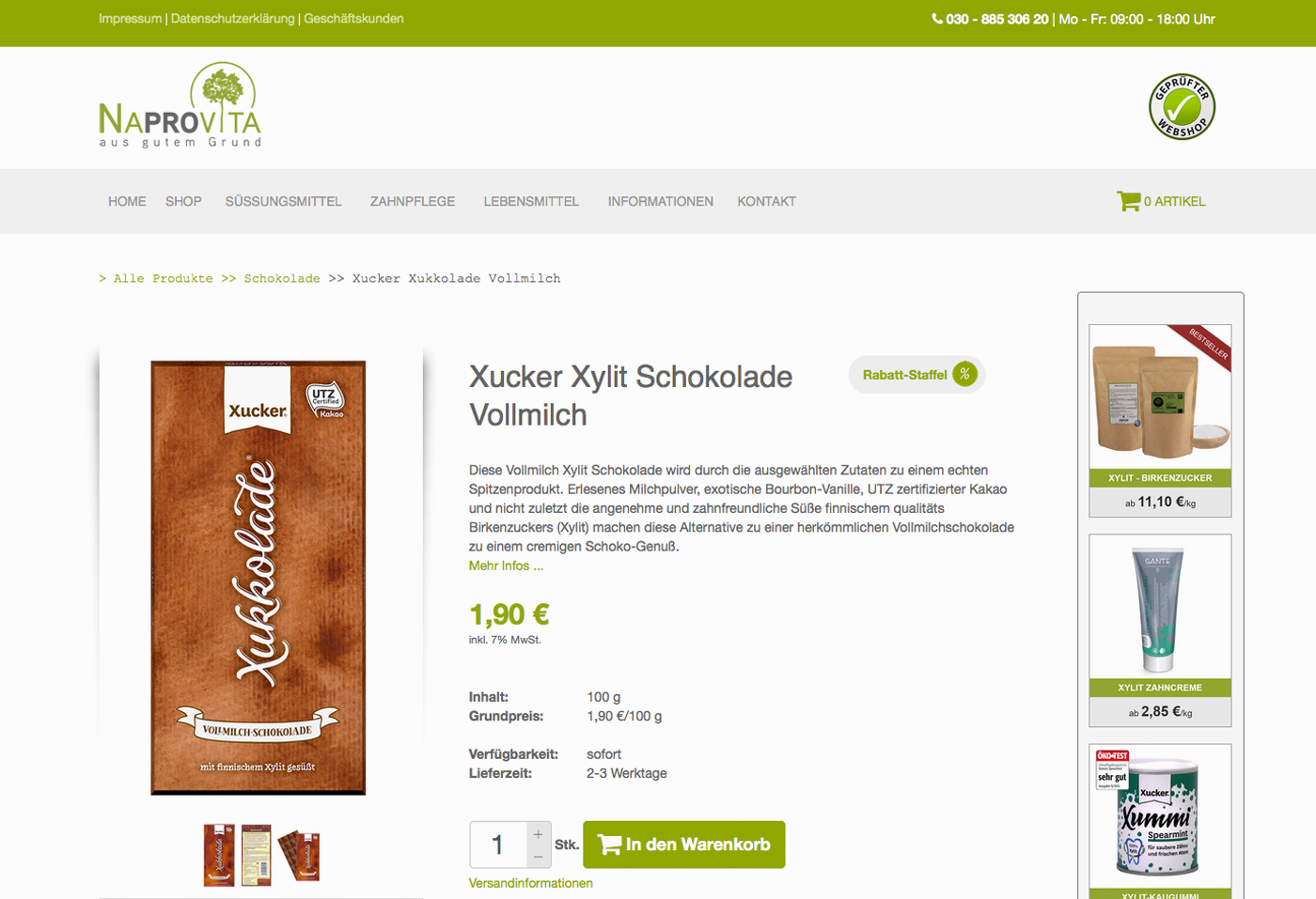 Navarts Webdesign Berlin - Naprovita Produkte